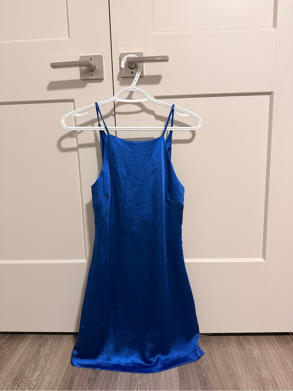 Dynamite satin royal blue mini dress